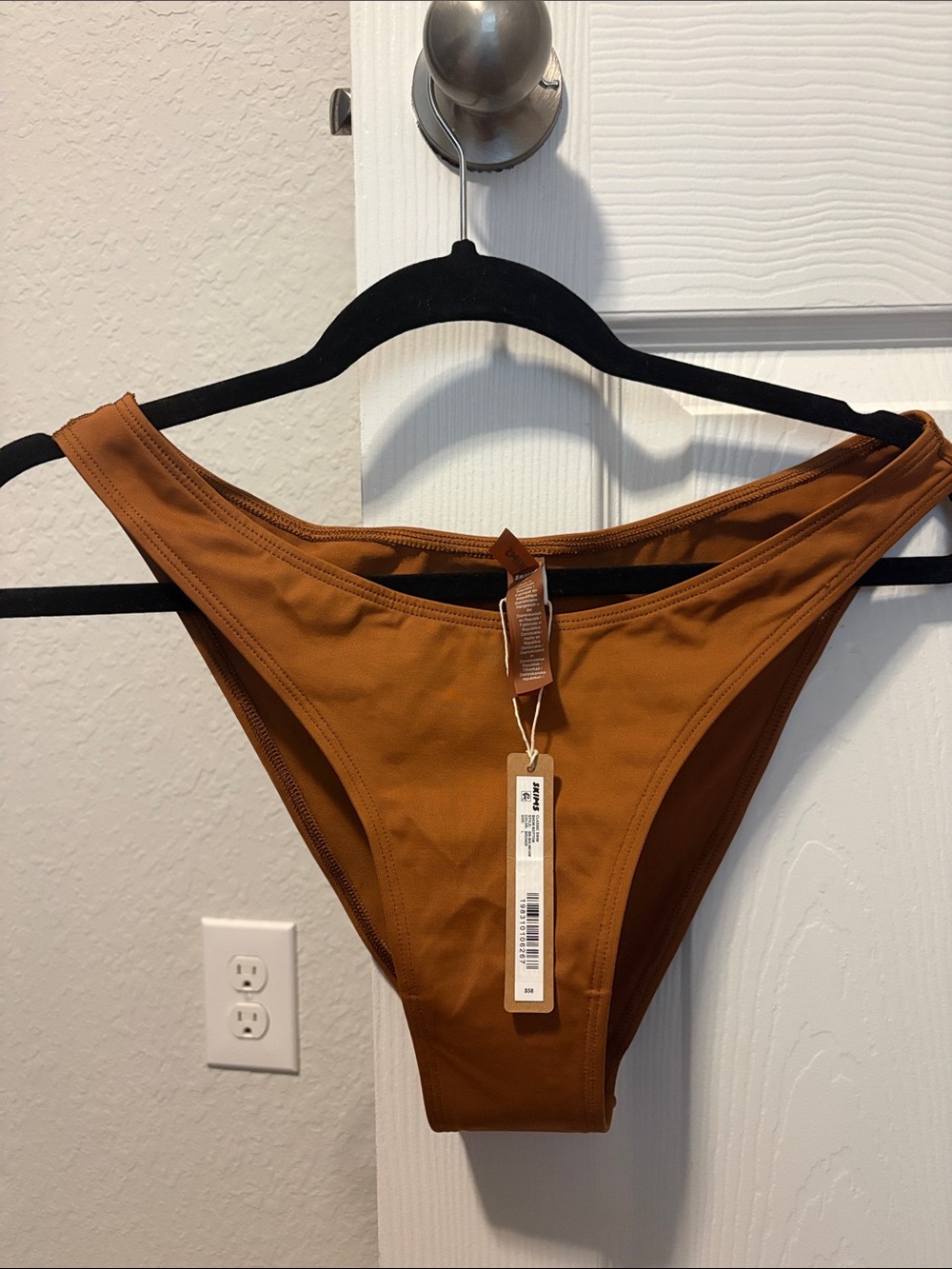 SKIMS High-Cut Swim Bottoms in Rust